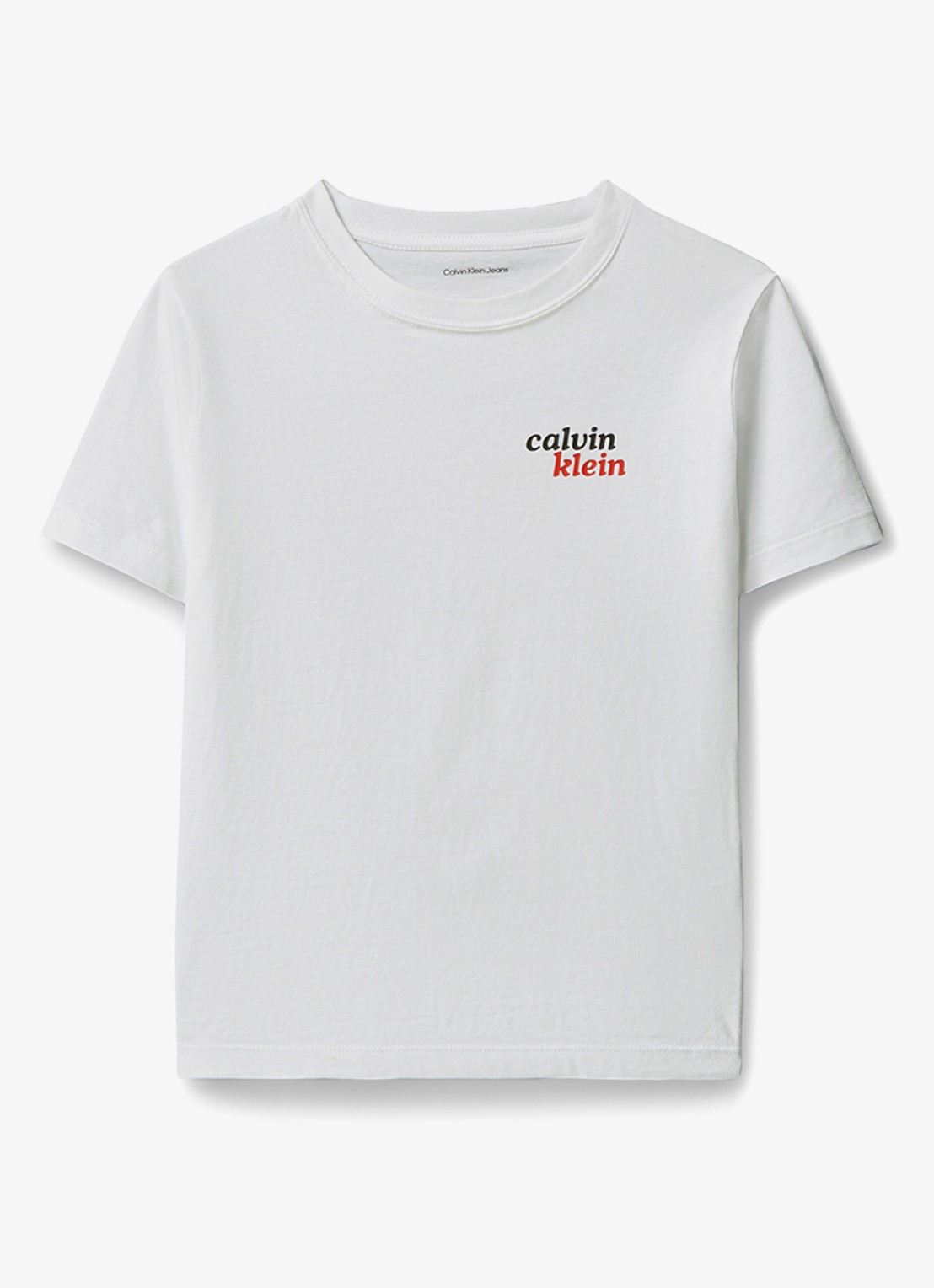Calvin Klein T-shirt met logo- en backprint - voorkant bright white-yaf /  wit