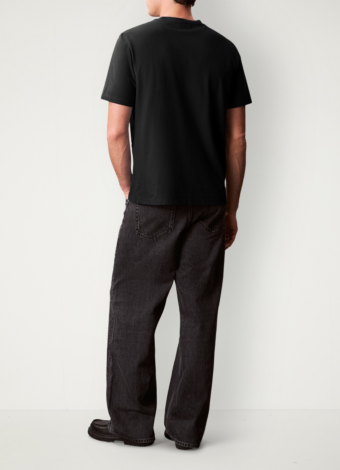 Calvin Klein T-shirt met logo en ronde hals  - achterkant 6 zwart