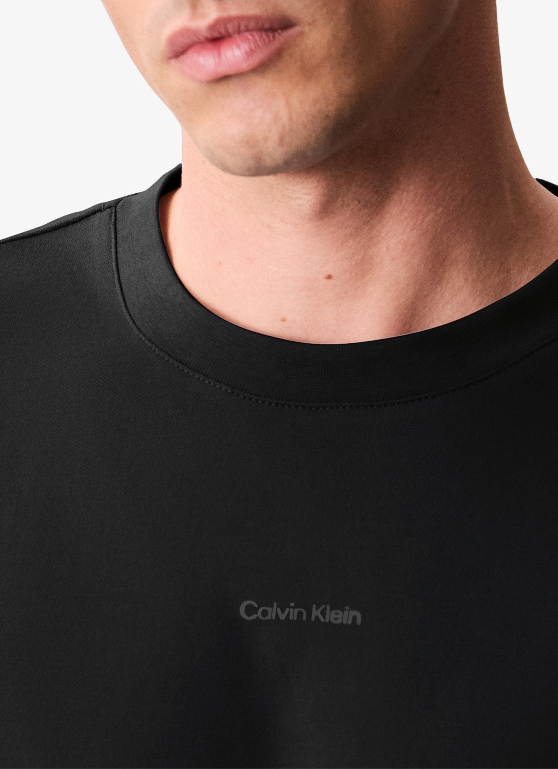 Calvin Klein T-shirt met logo en ronde hals  - detail 4 zwart