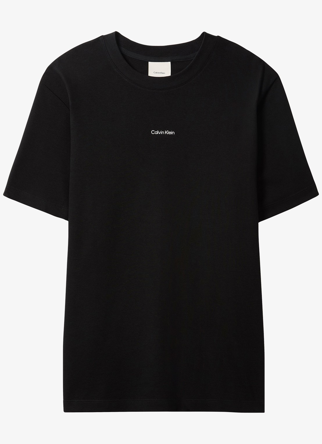 Calvin Klein T-shirt met logo en ronde hals  - voorkant zwart