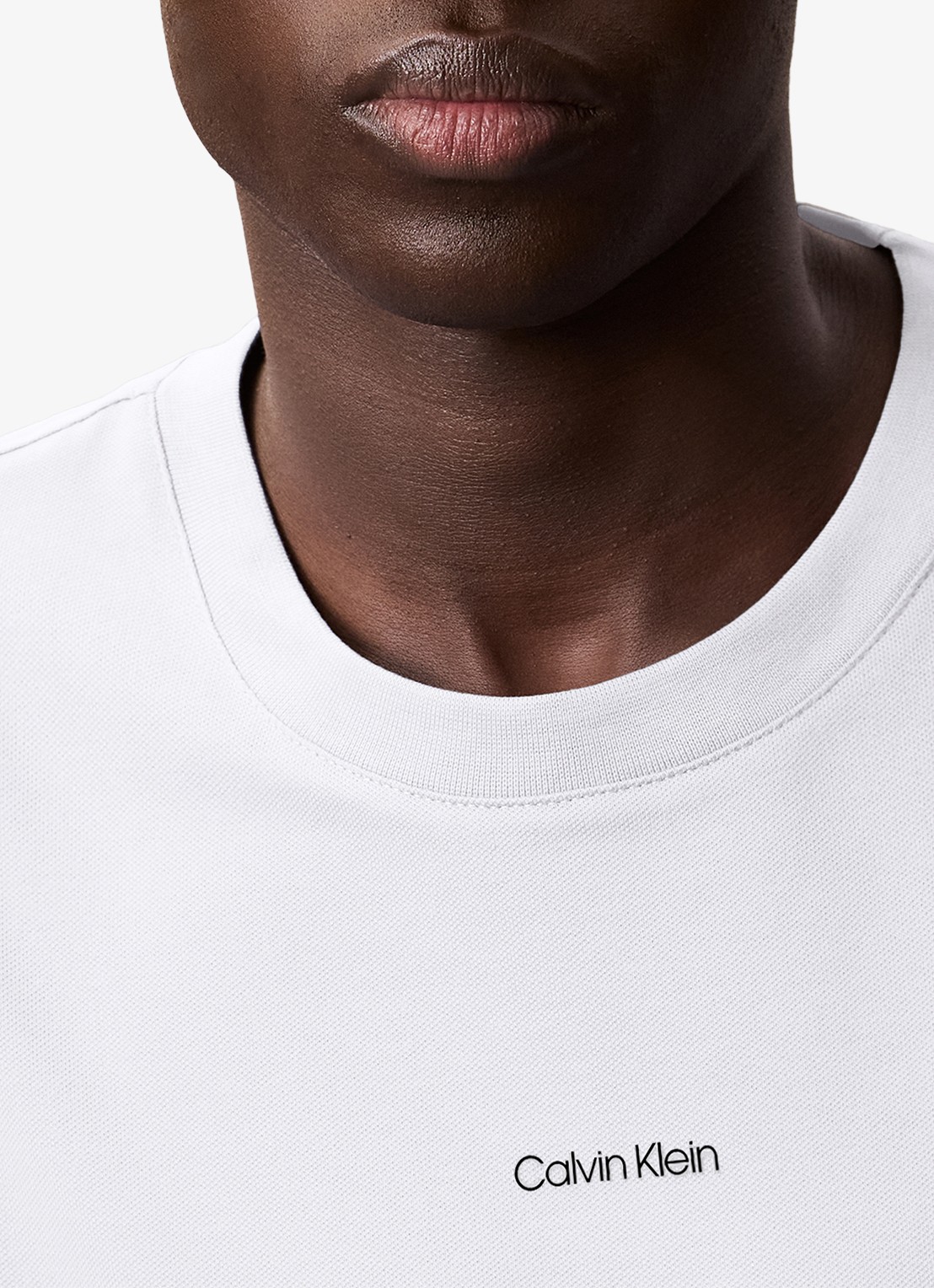 Calvin Klein T-shirt met logo en ronde hals  - detail 5 wit