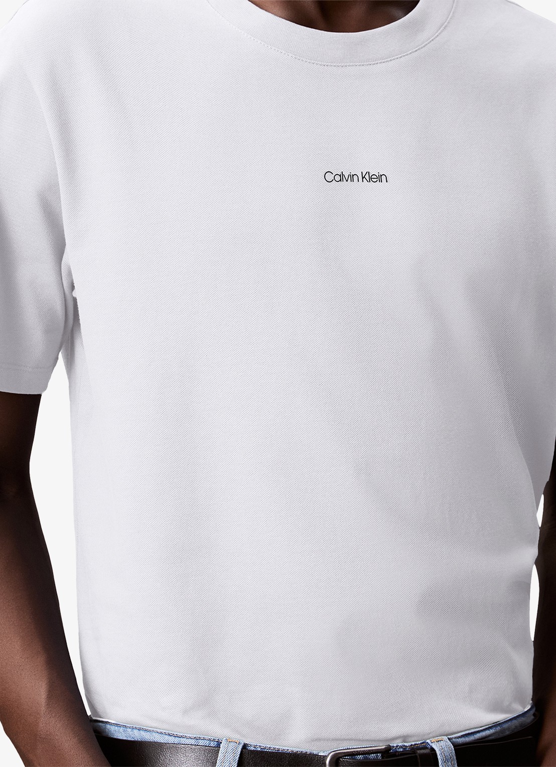 Calvin Klein T-shirt met logo en ronde hals  - detail 6 wit