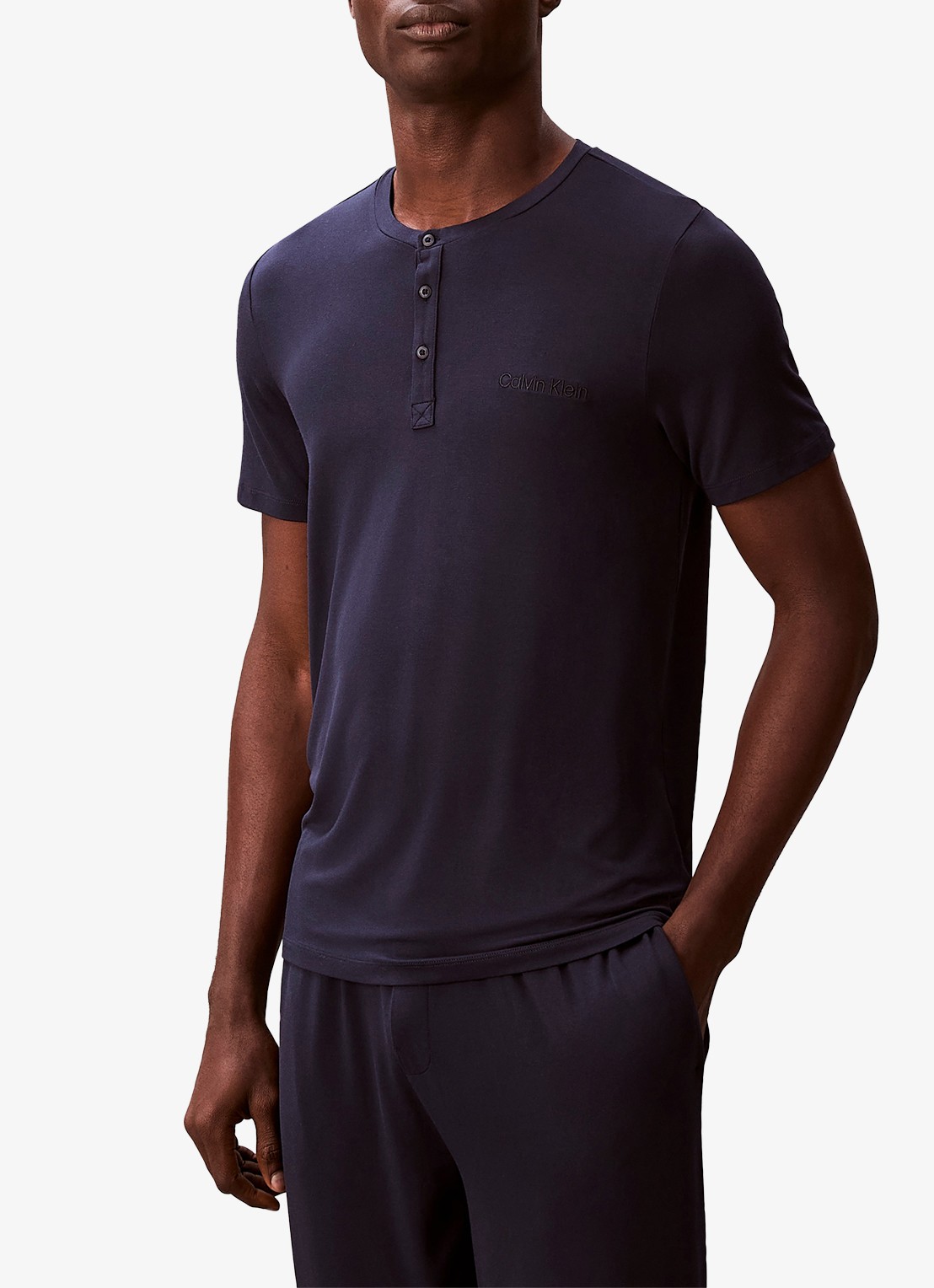 Calvin Klein T-shirt met logo - detail 2 petrol