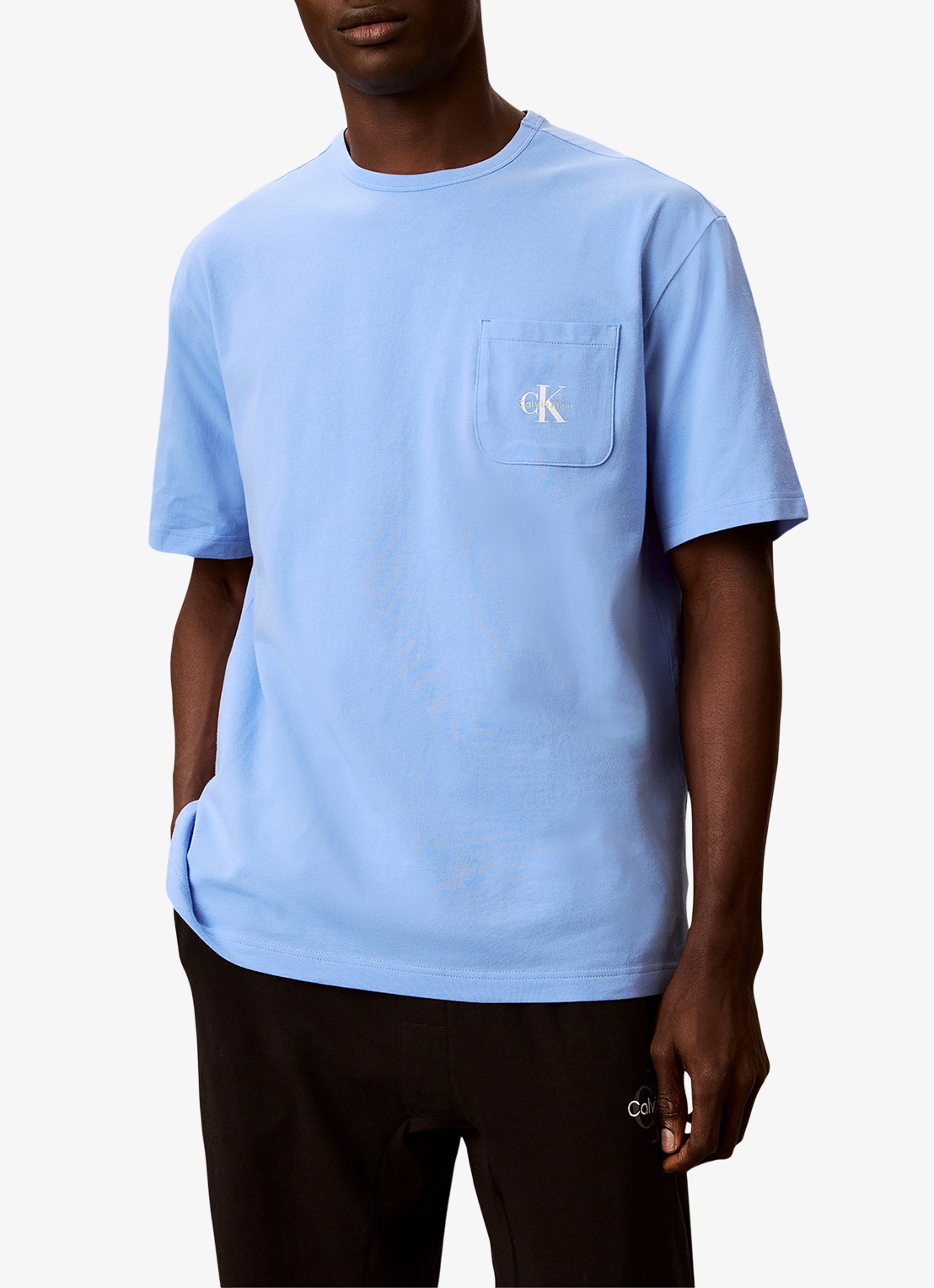 Calvin Klein T-shirt met logo - detail blauw