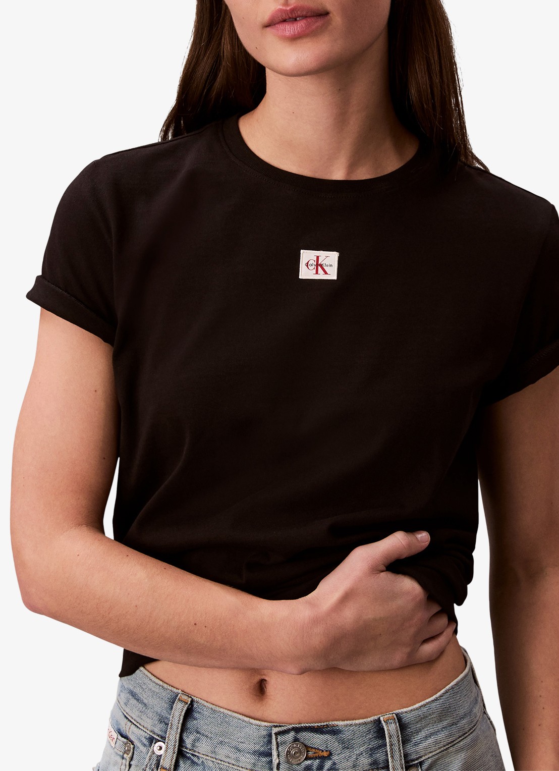 Calvin Klein T-shirt met logo - detail 4 zwart