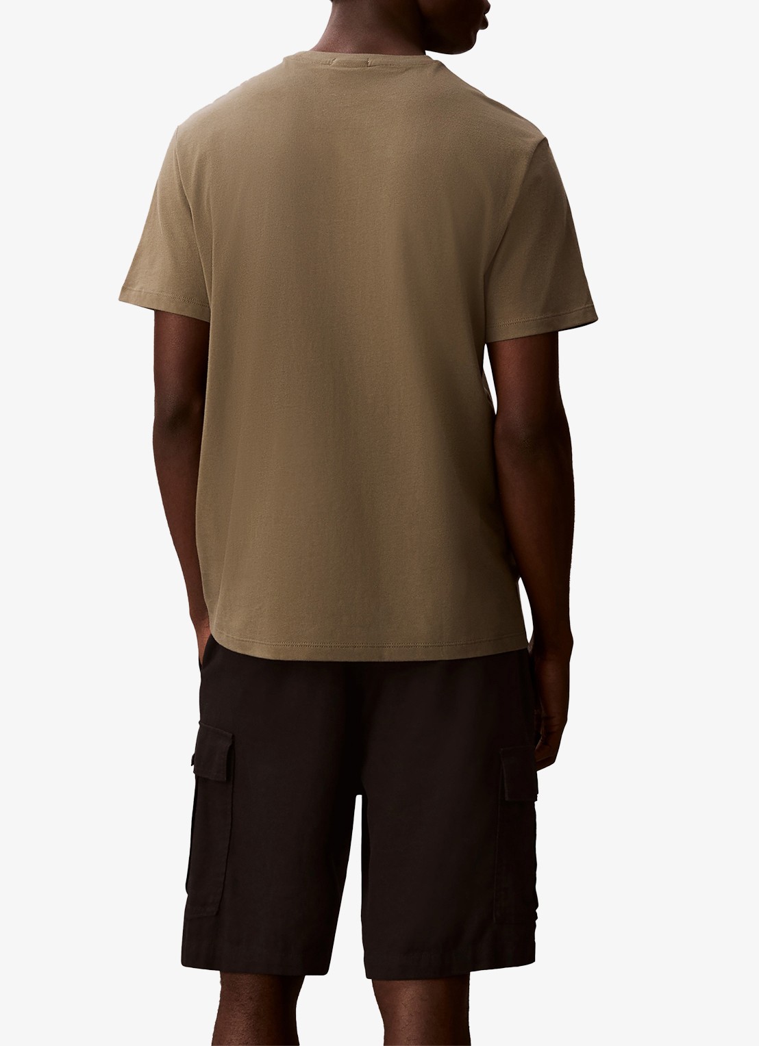 Calvin Klein T-shirt met logo - achterkant 5 olijfgroen