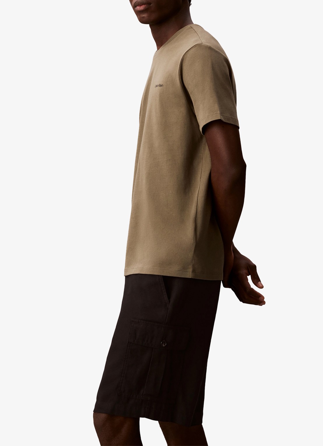 Calvin Klein T-shirt met logo - detail 4 olijfgroen