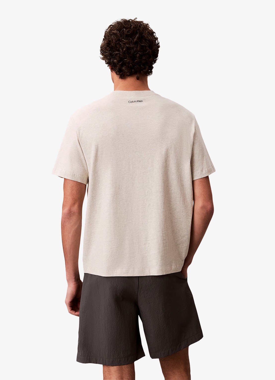 Calvin Klein T-shirt met logo - achterkant 6 creme
