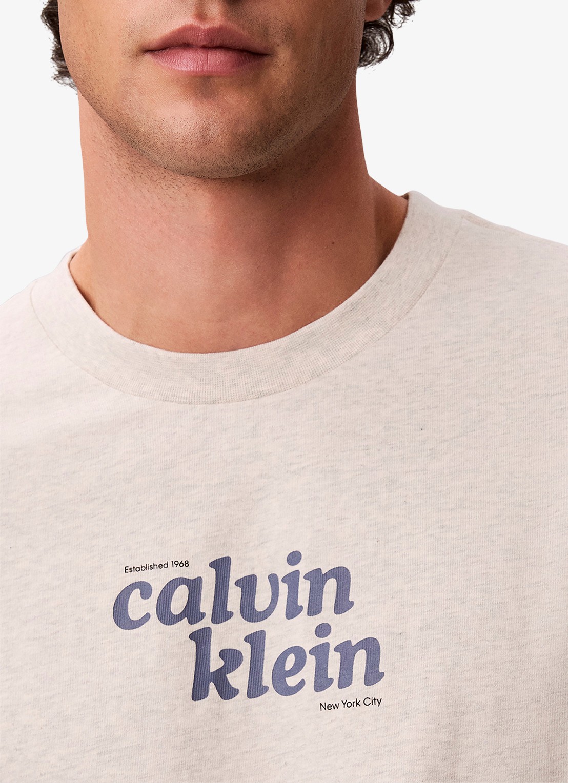 Calvin Klein T-shirt met logo - detail 2 creme