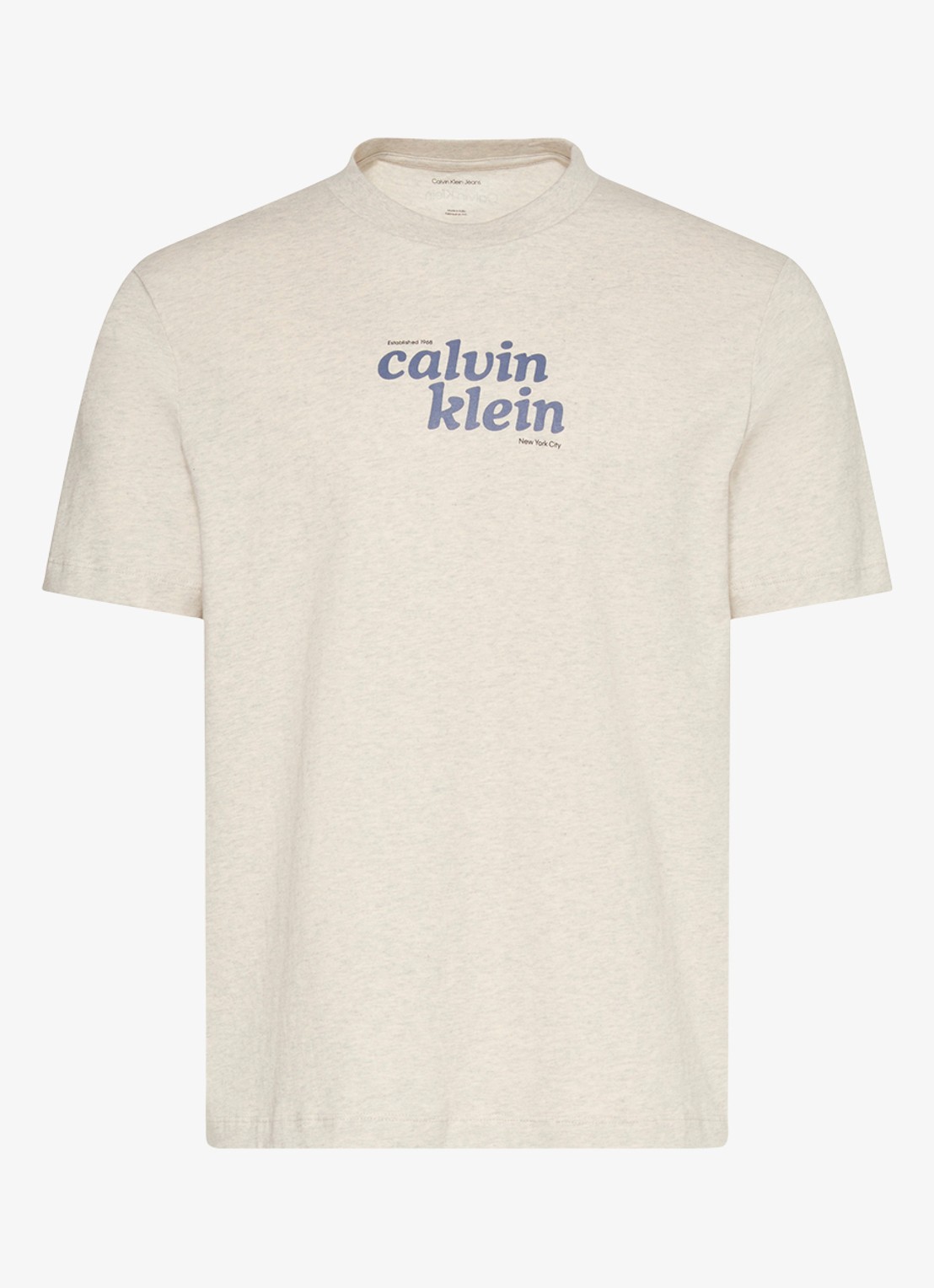 Calvin Klein T-shirt met logo - voorkant 5 creme