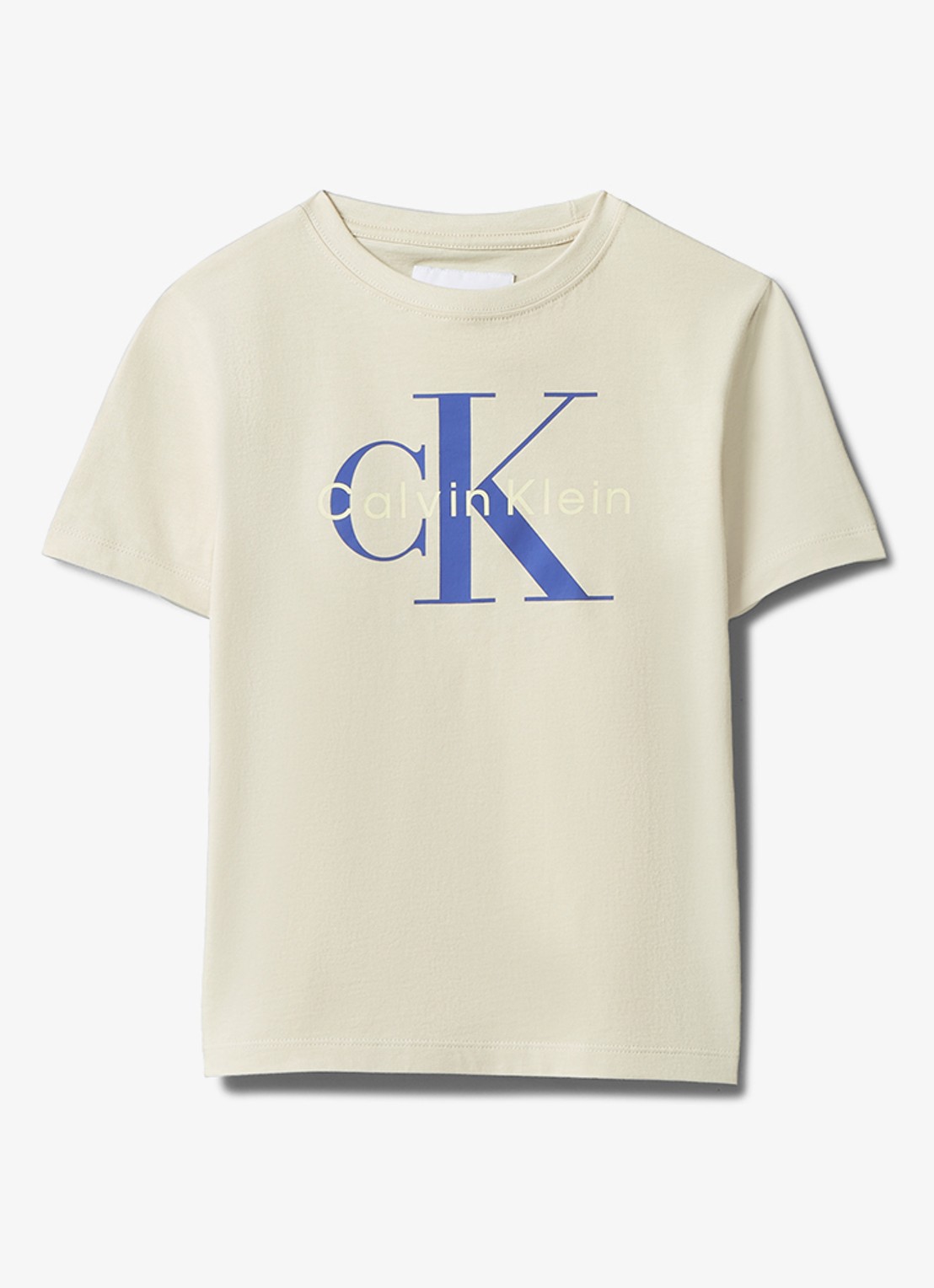 Calvin Klein T-shirt met logo - voorkant 3 beige