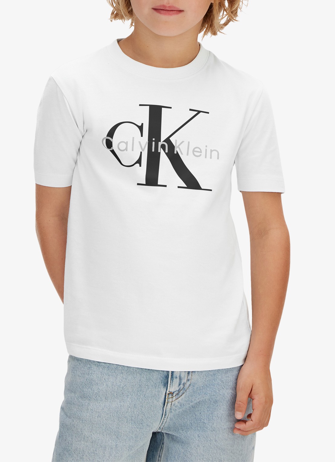 Calvin Klein T-shirt met logo - detail 3 wit