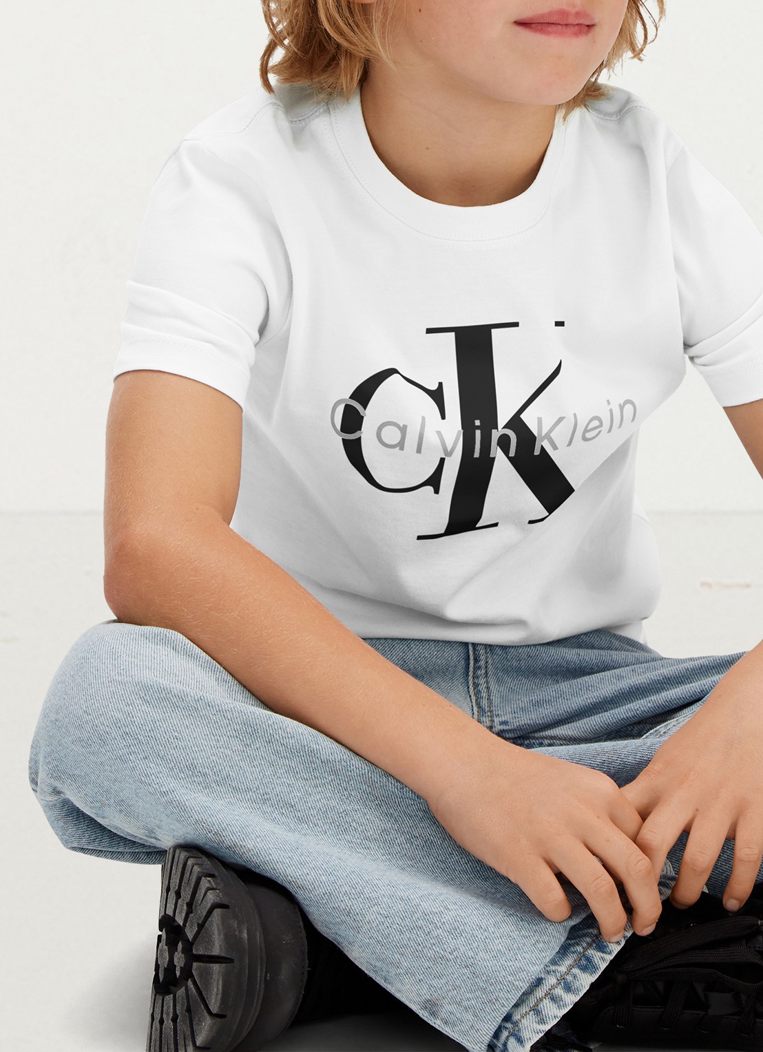 Calvin Klein T-shirt met logo - detail 4 wit
