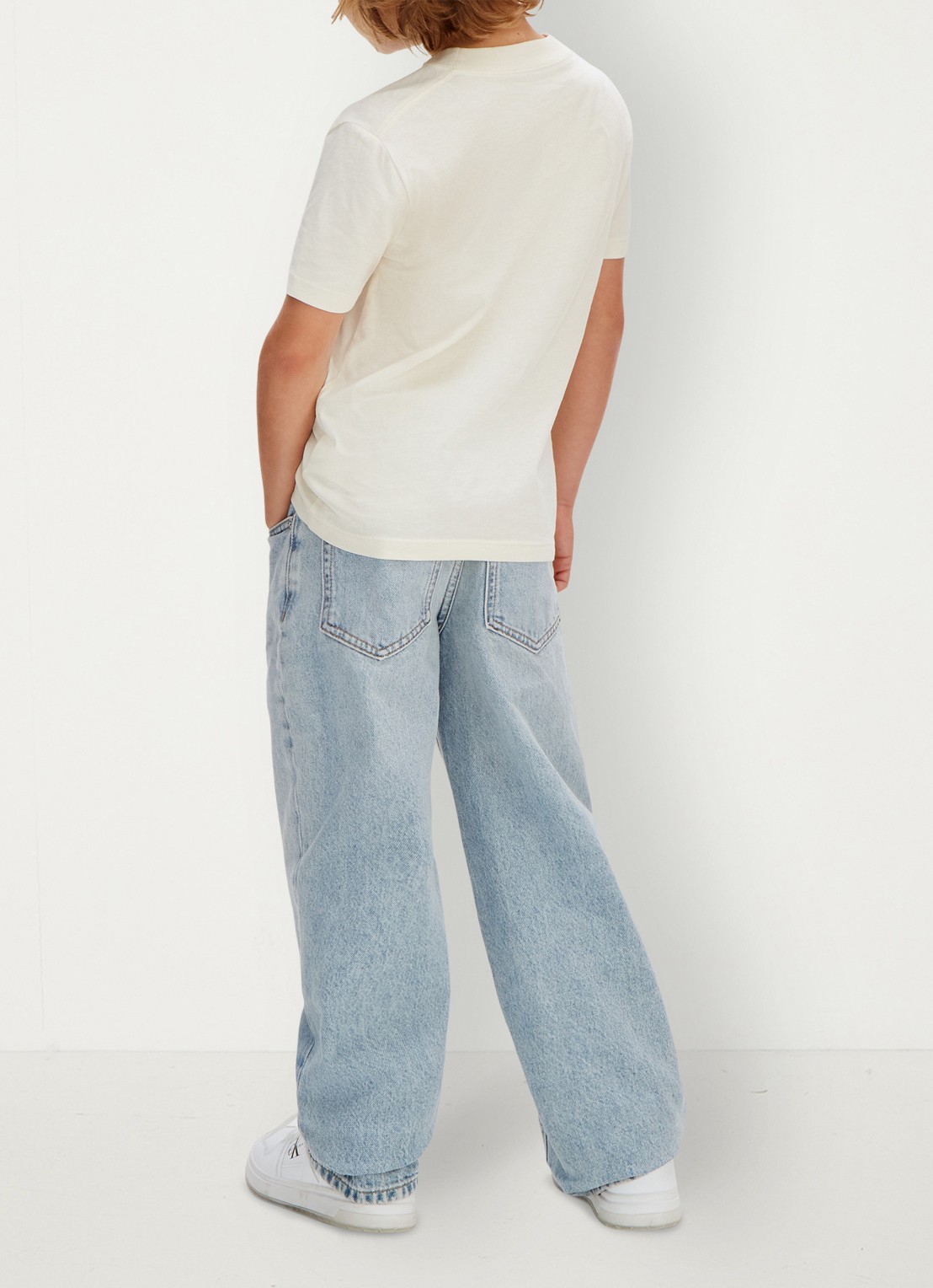 Calvin Klein T-shirt met logo - achterkant 5 creme