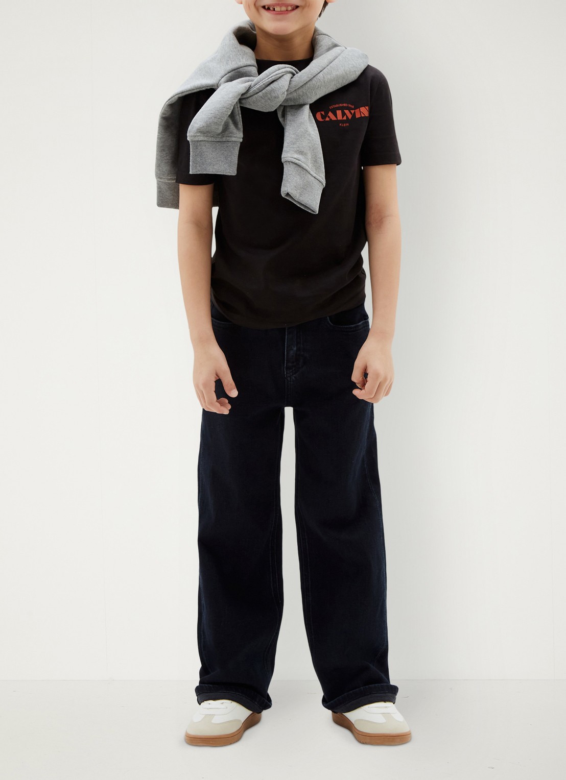 Calvin Klein T-shirt met logo - voorkant 3 zwart
