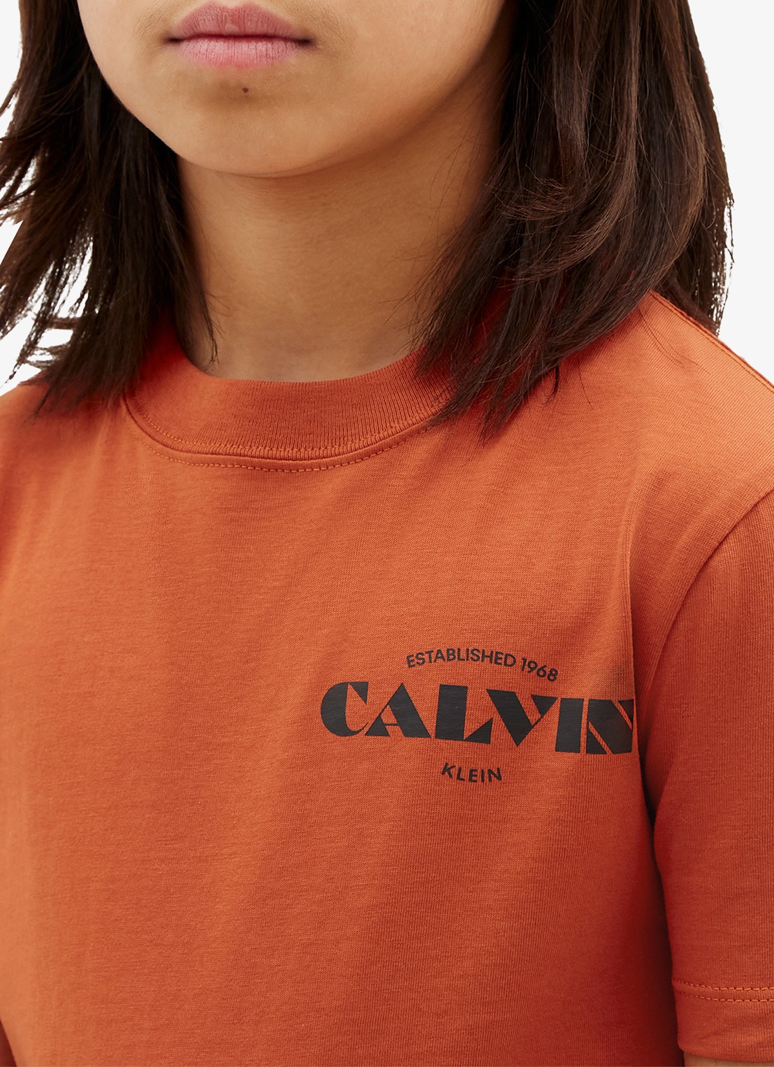Calvin Klein T-shirt met logo - detail 2 orange