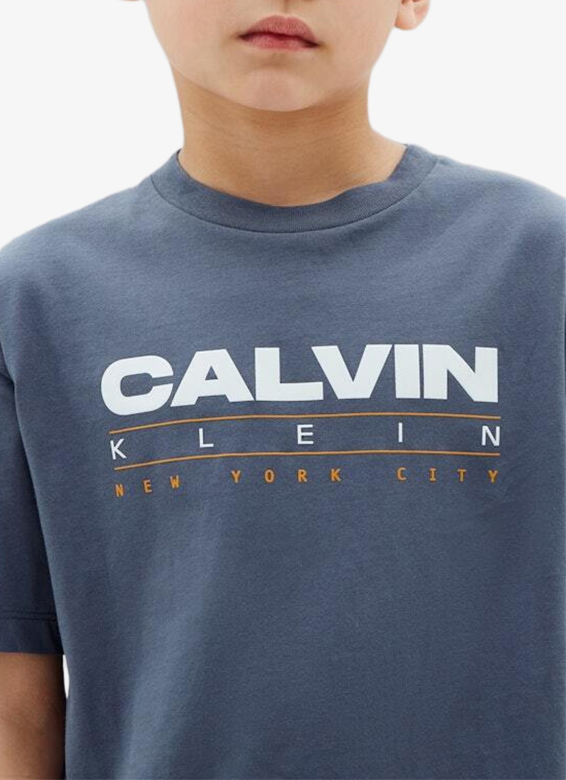 Calvin Klein T-shirt met logo - detail 2 nightshadow blue-chx /  grijs