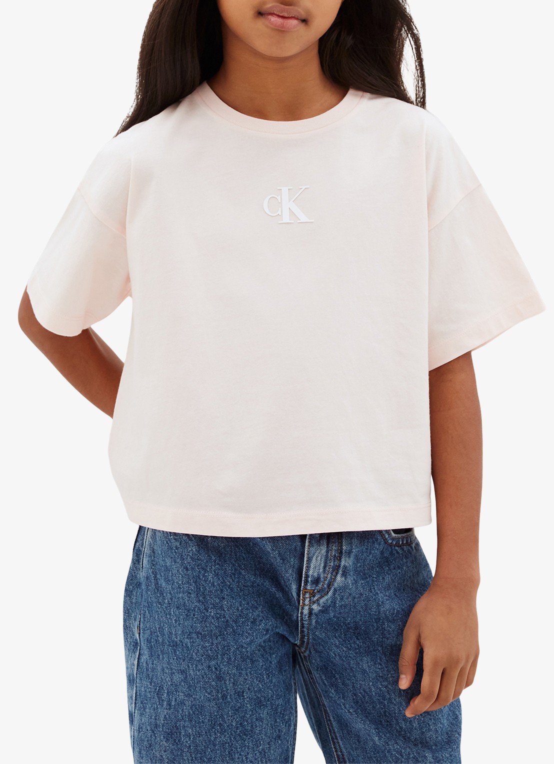 Calvin Klein T-shirt met logo - detail 3 lichtroze