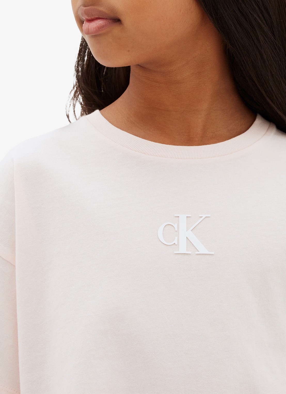 Calvin Klein T-shirt met logo - detail 4 lichtroze