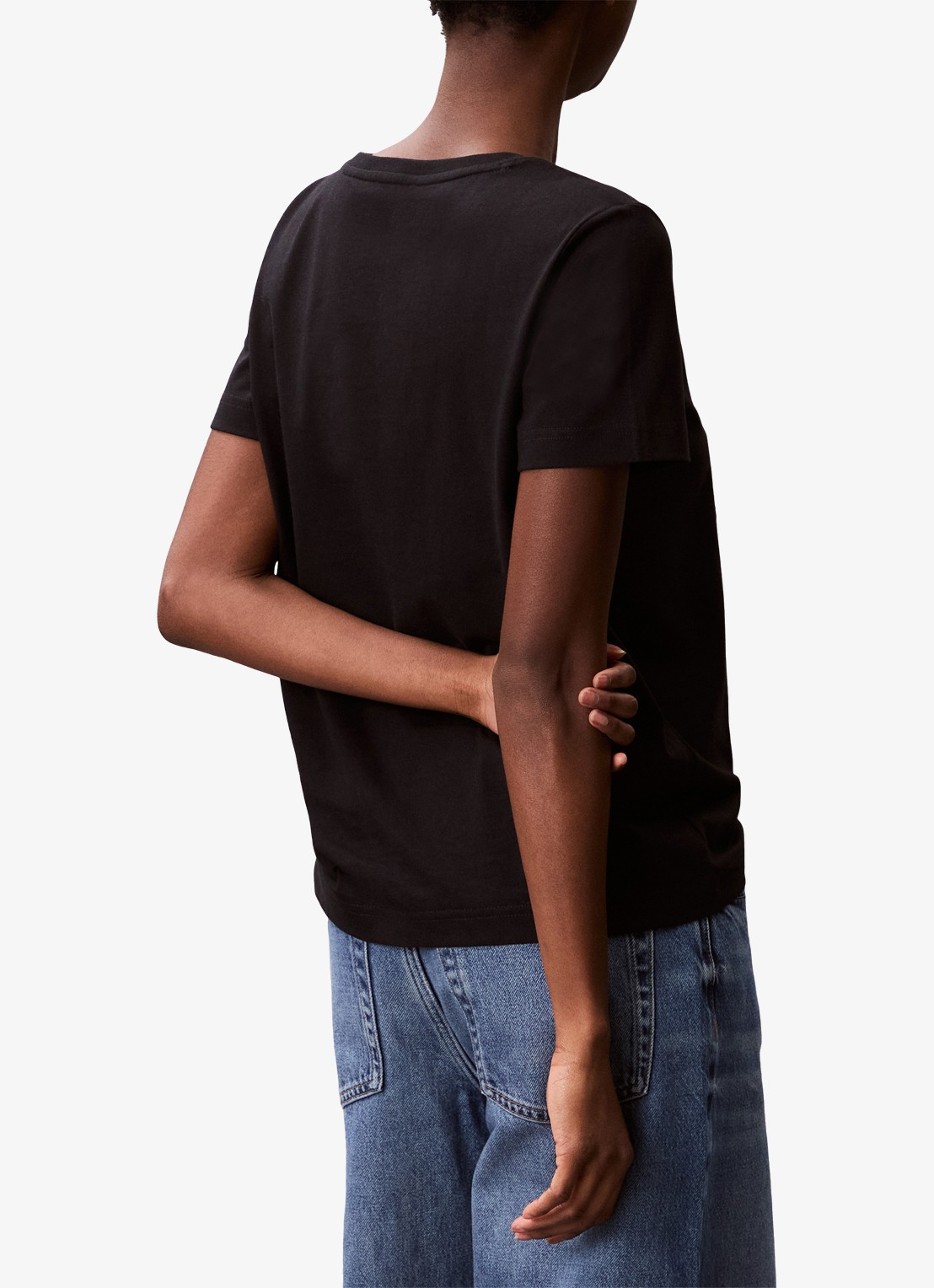 Calvin Klein T-shirt met logoborduring - achterkant zwart