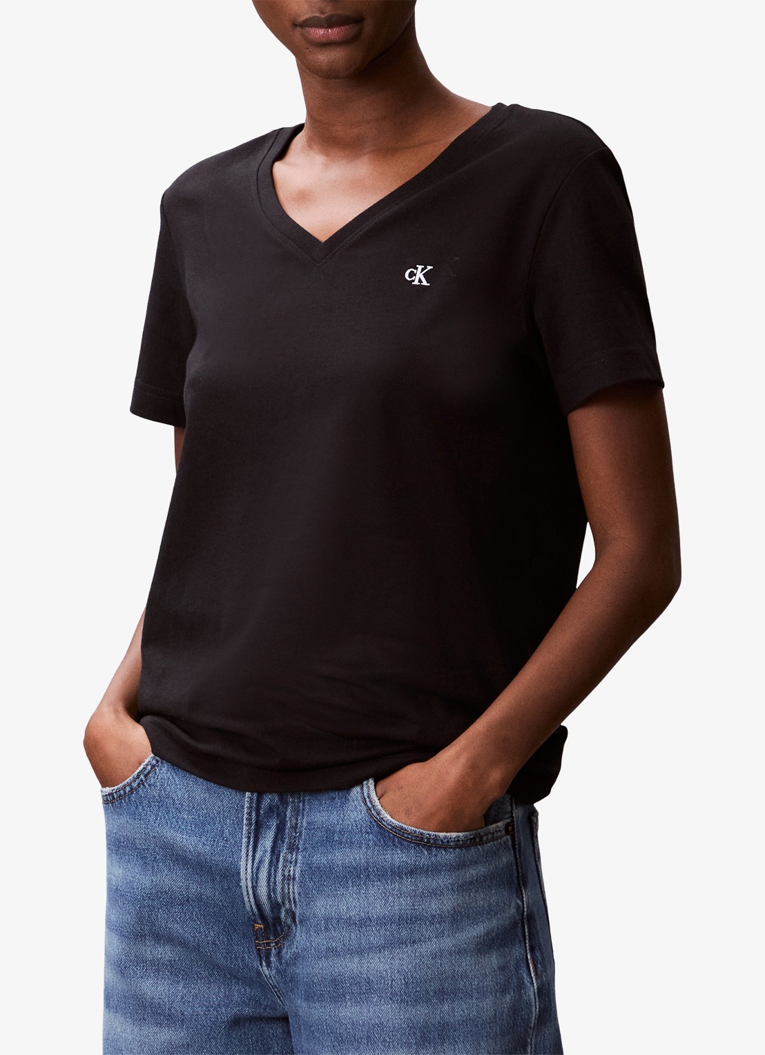 Calvin Klein T-shirt met logoborduring - detail 4 zwart