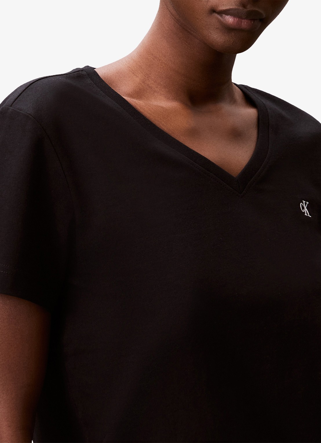 Calvin Klein T-shirt met logoborduring - detail 5 zwart