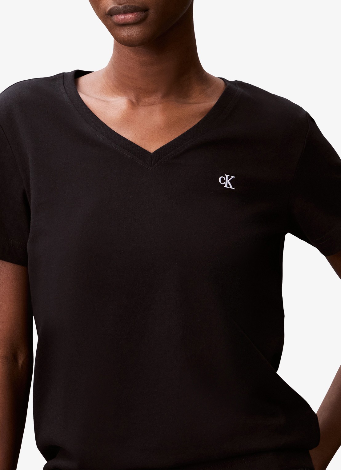 Calvin Klein T-shirt met logoborduring - detail 7 zwart