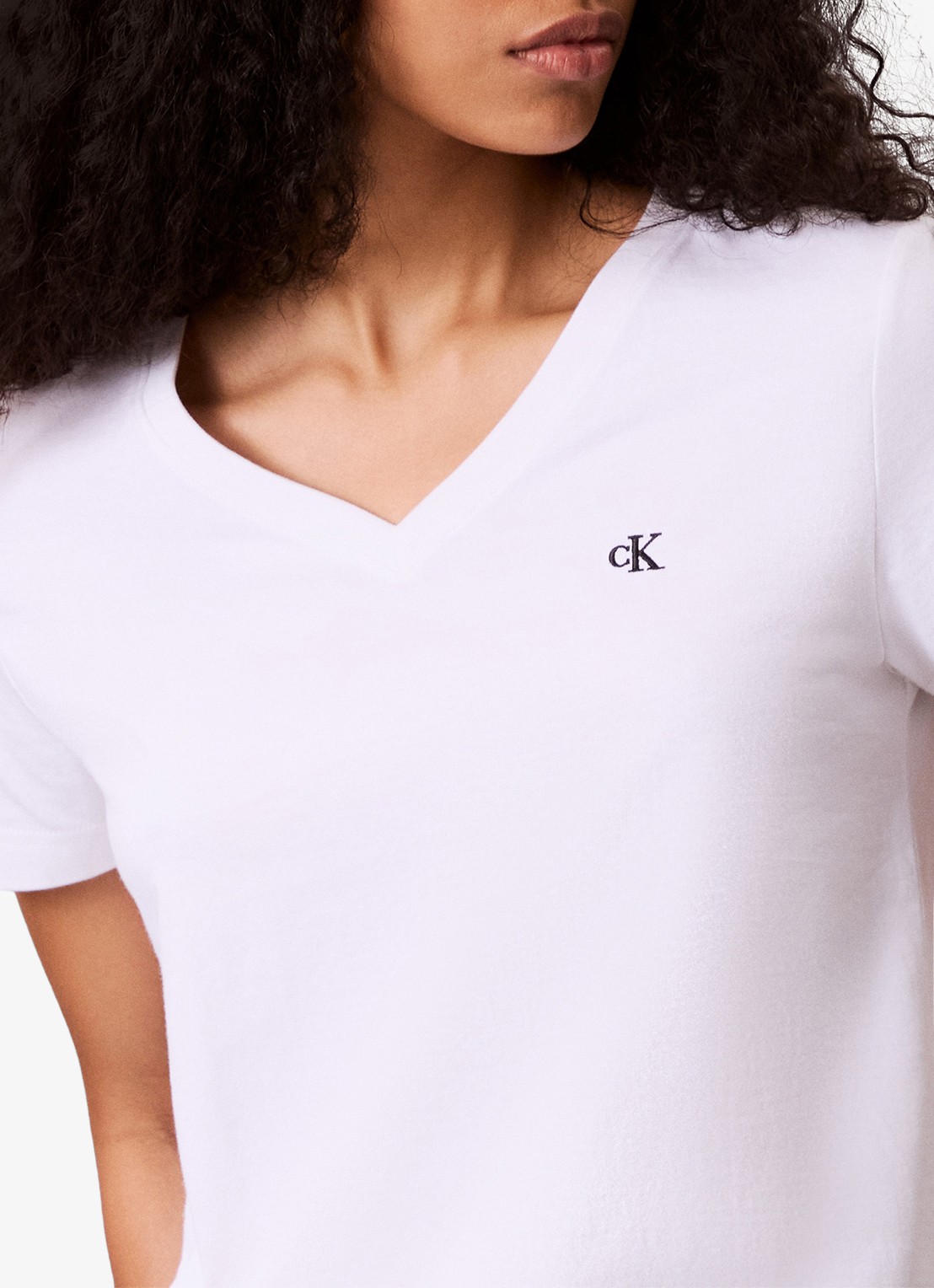 Calvin Klein T-shirt met logoborduring - detail 5 wit