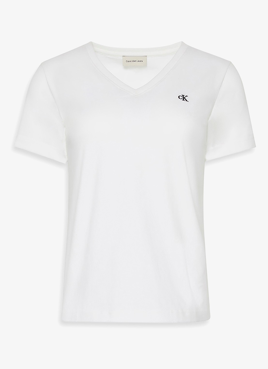 Calvin Klein T-shirt met logoborduring - voorkant wit