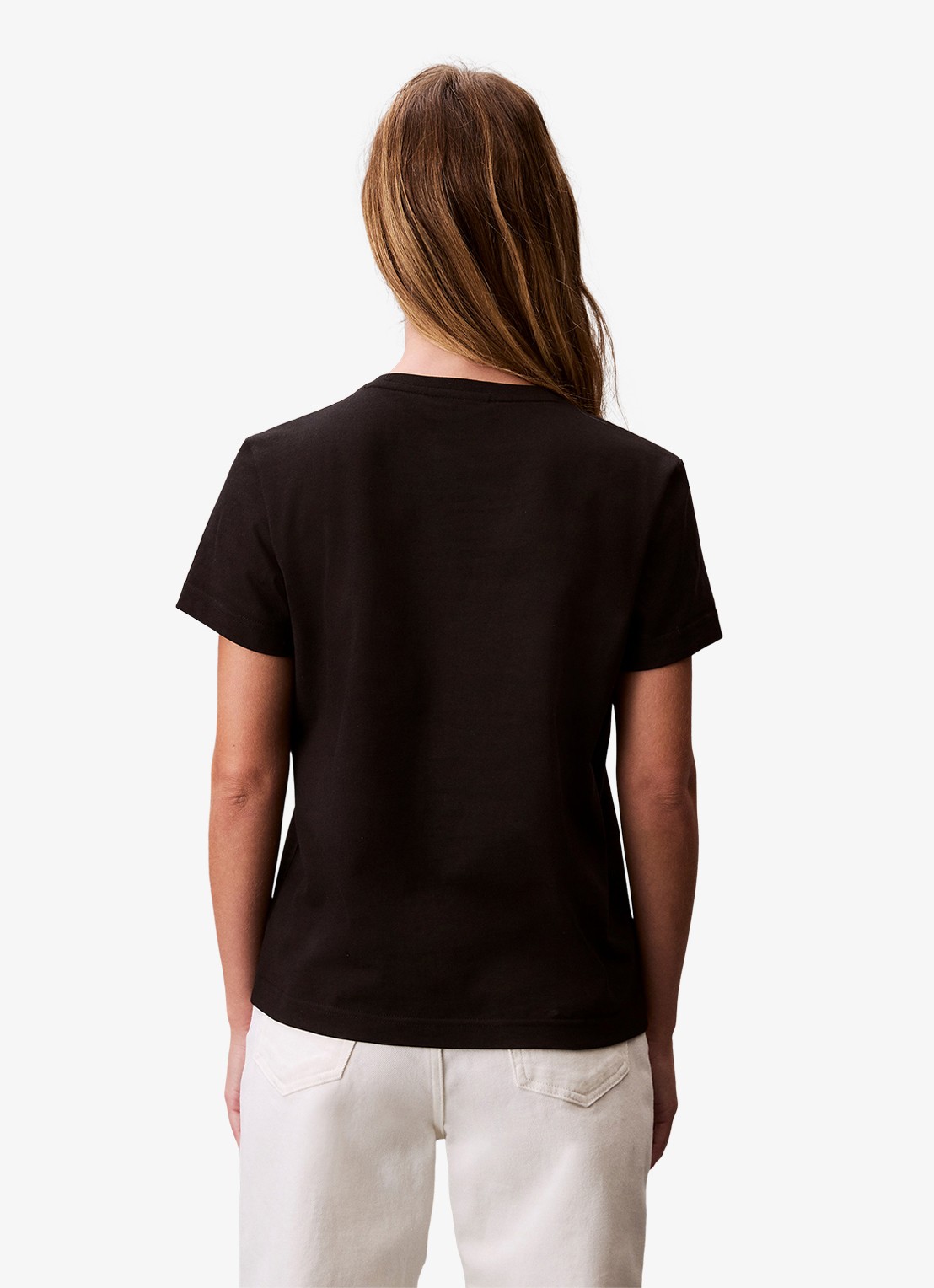 Calvin Klein T-shirt met logoborduring - achterkant 7 zwart
