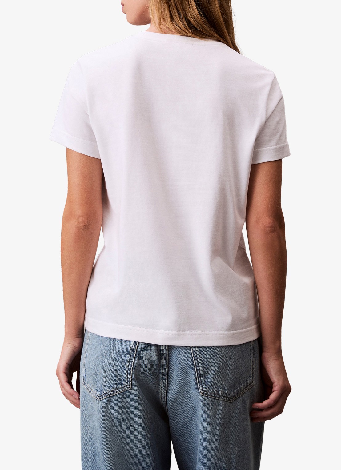 Calvin Klein T-shirt met logoborduring - achterkant wit