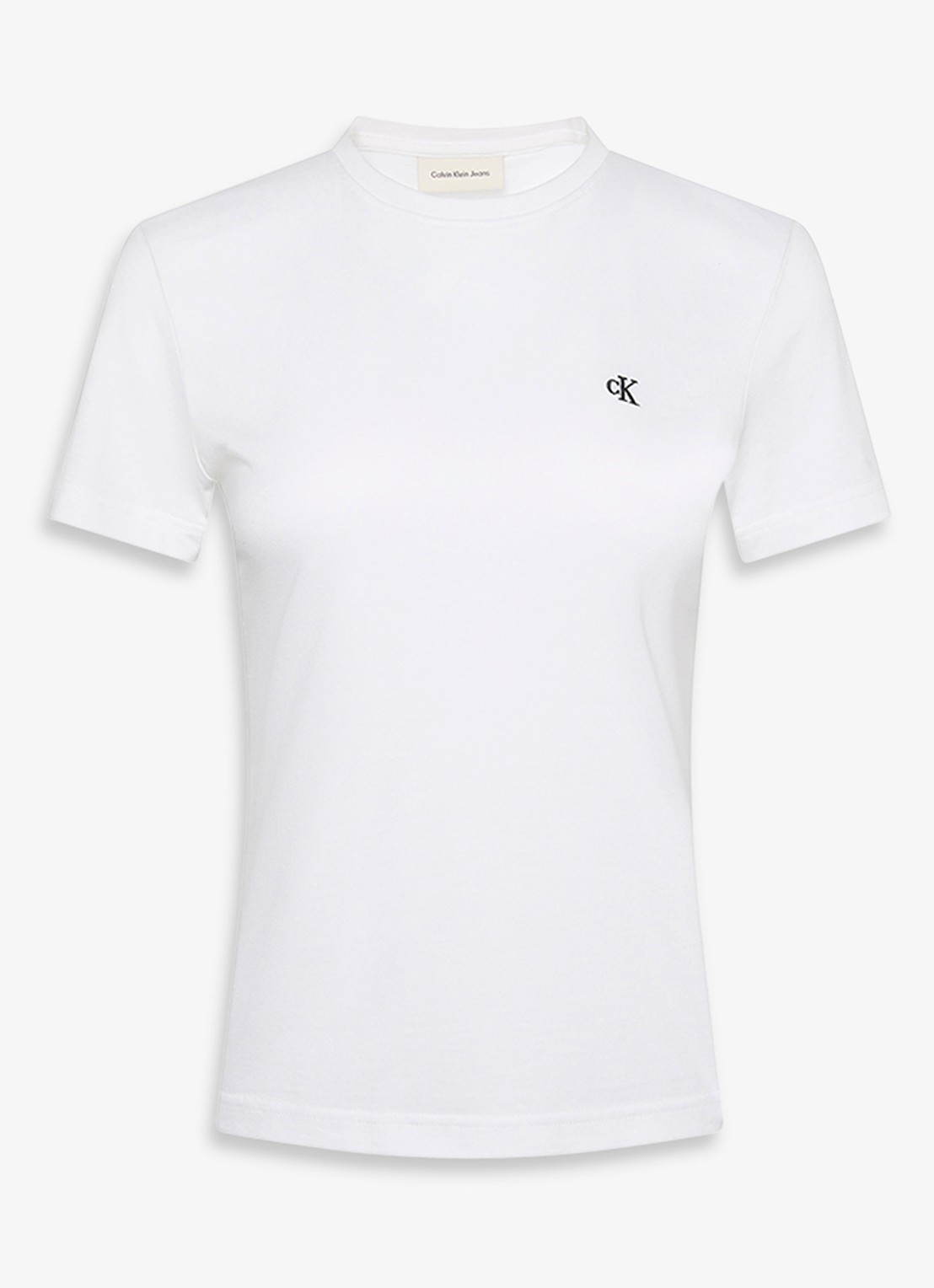 Calvin Klein T-shirt met logoborduring - voorkant 2 wit