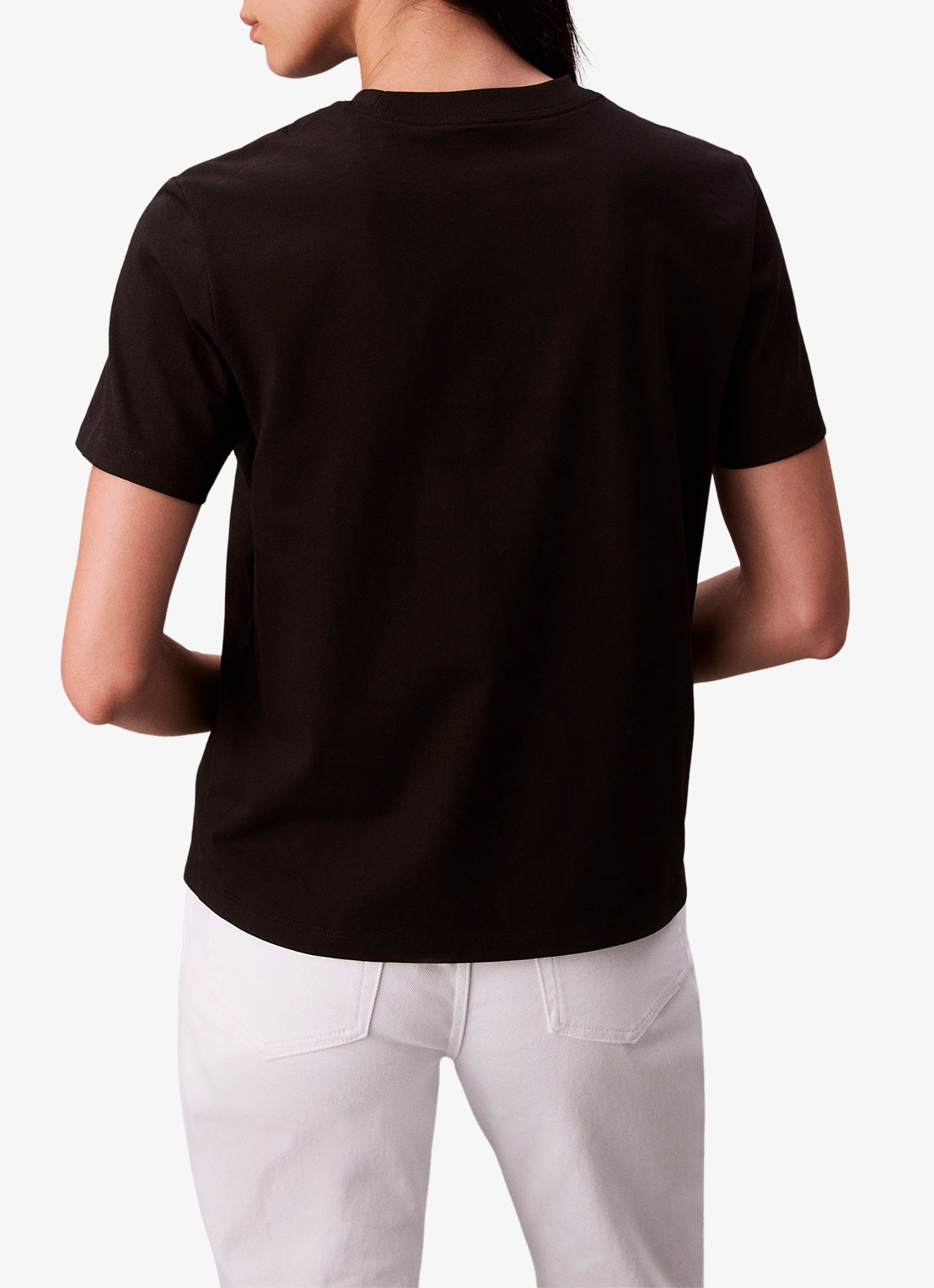 Calvin Klein T-shirt met logoborduring - achterkant zwart
