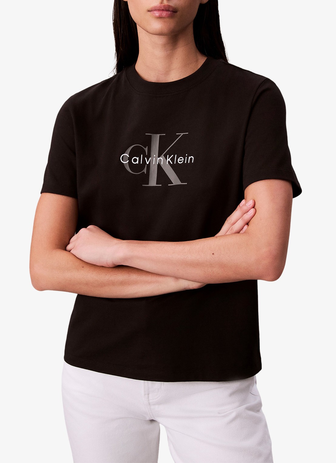 Calvin Klein T-shirt met logoborduring - detail 2 zwart