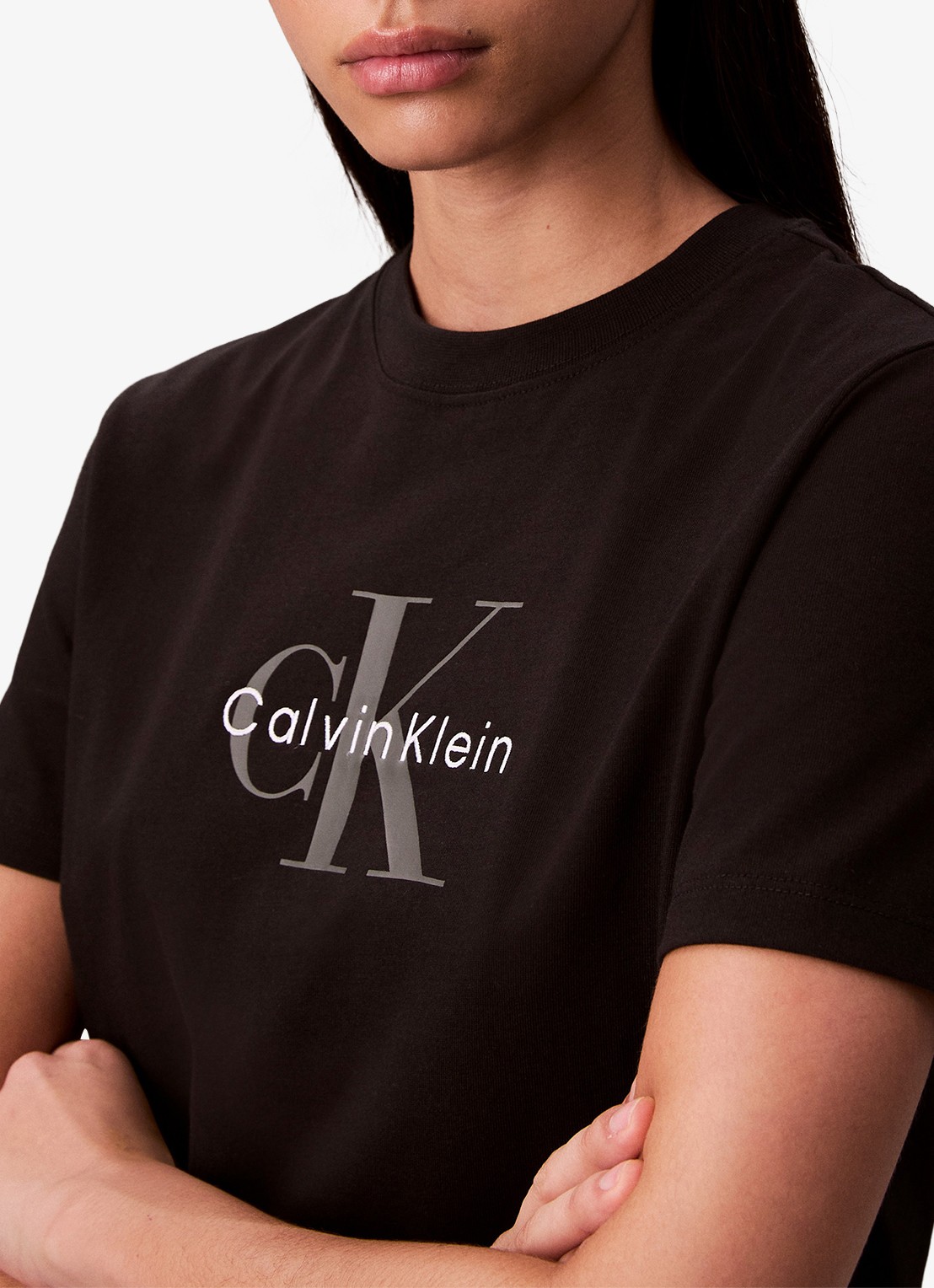 Calvin Klein T-shirt met logoborduring - detail 4 zwart