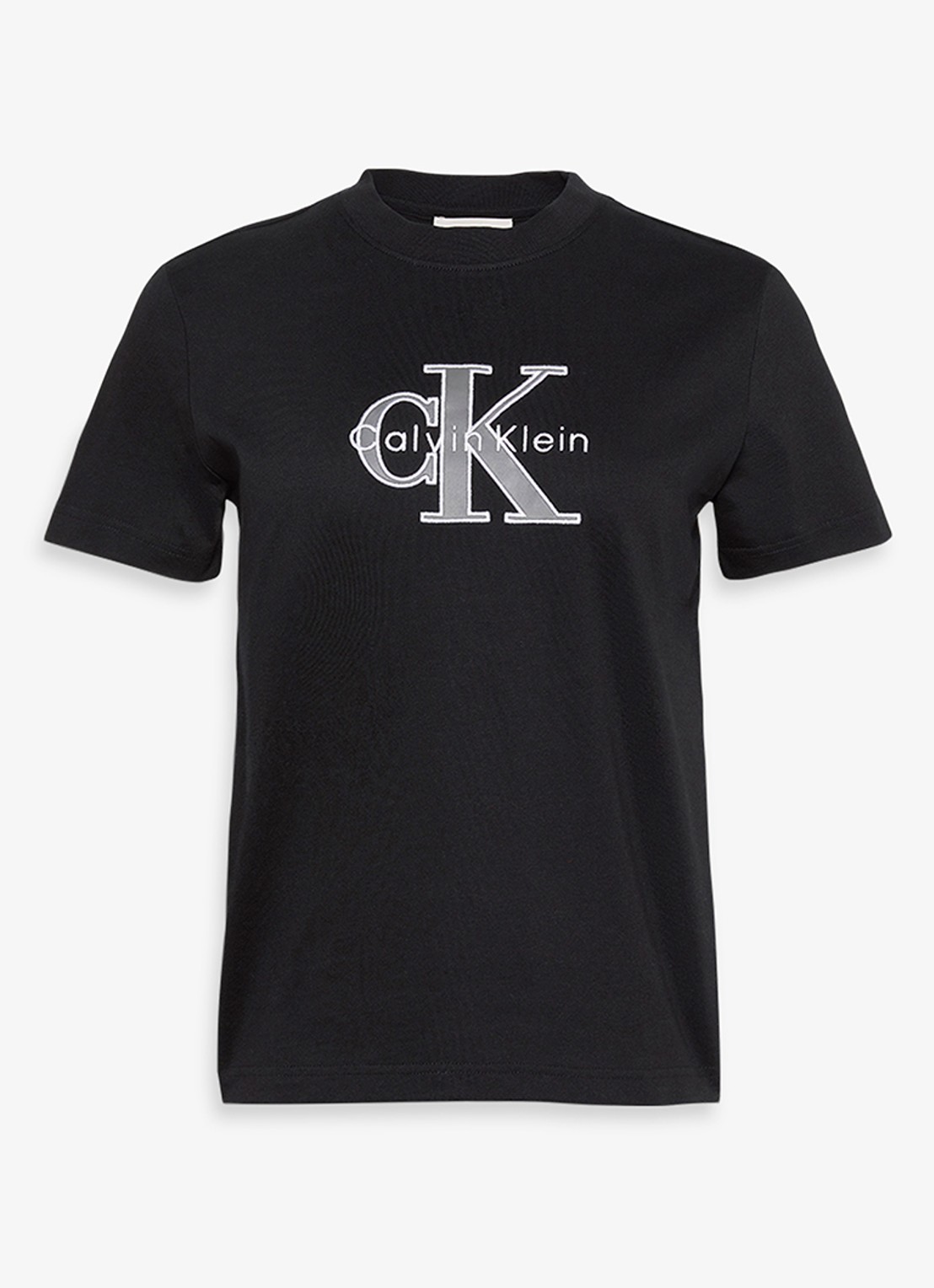 Calvin Klein T-shirt met logoborduring - voorkant 5 zwart