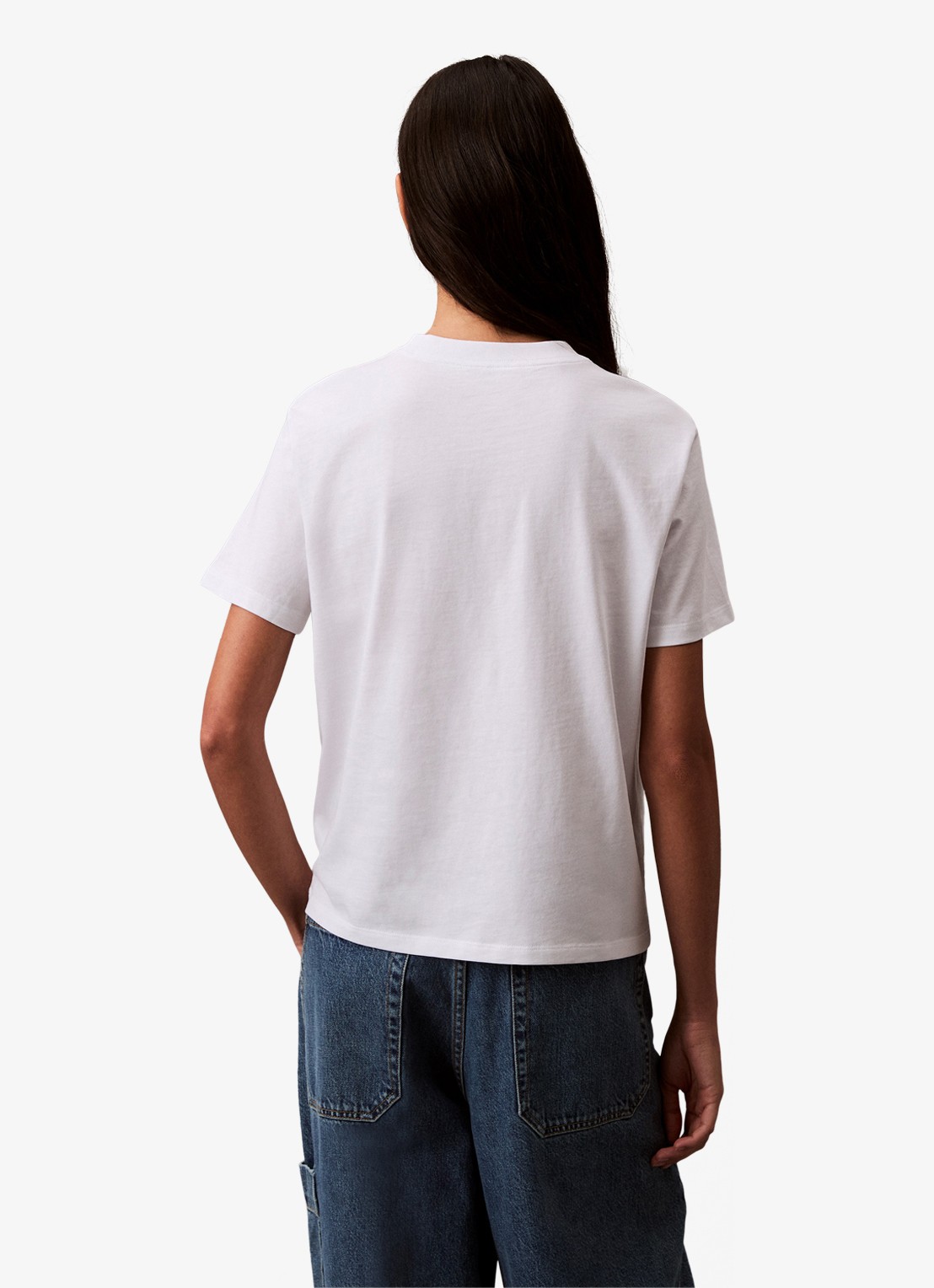 Calvin Klein T-shirt met logoborduring - achterkant 3 wit