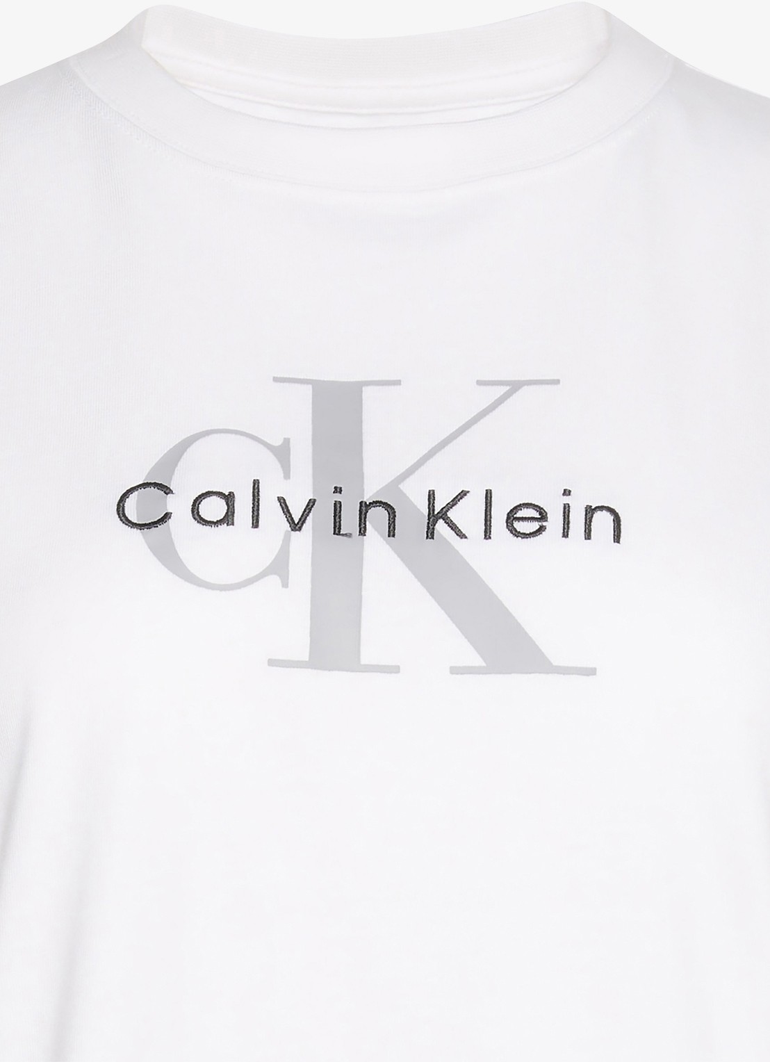 Calvin Klein T-shirt met logoborduring - detail 8 wit