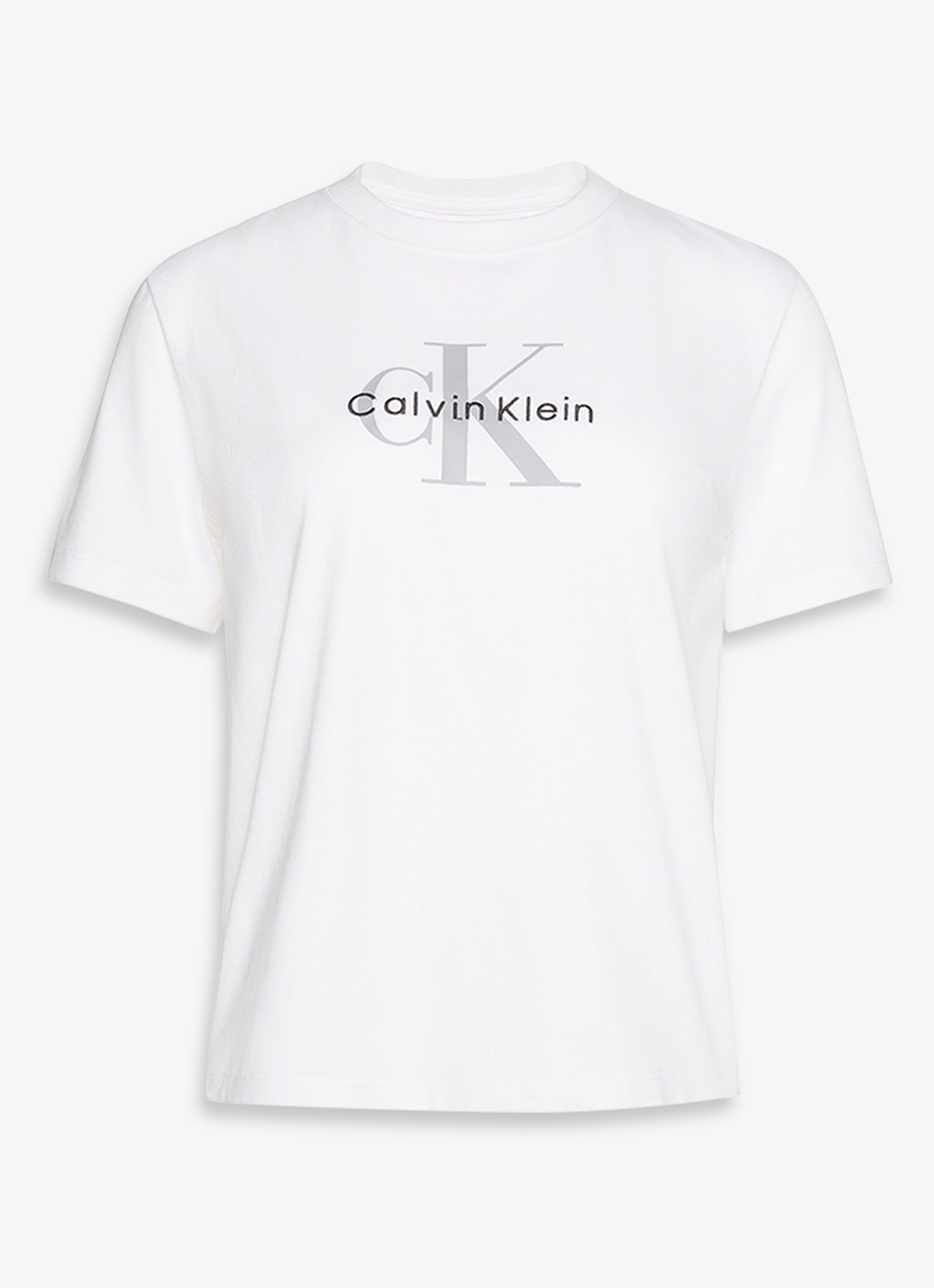 Calvin Klein T-shirt met logoborduring - voorkant wit