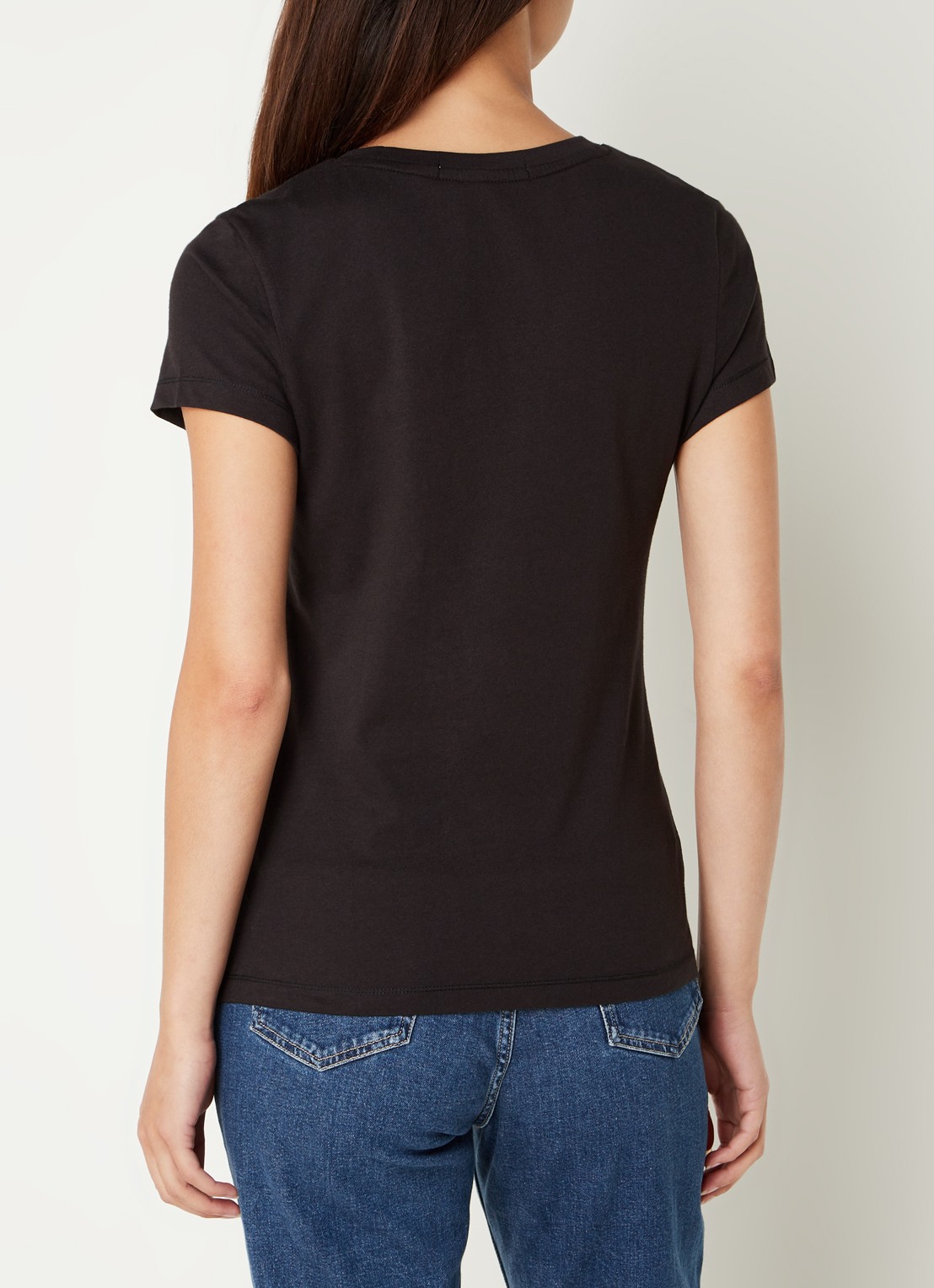 Calvin Klein T-shirt met logoborduring - achterkant zwart