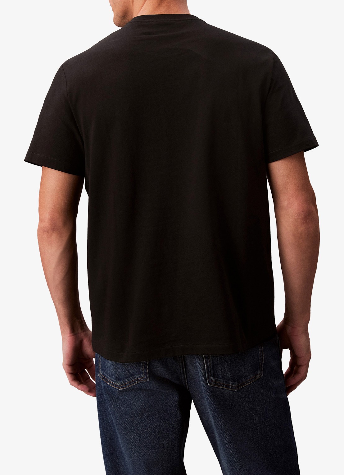 Calvin Klein T-shirt met logoborduring - achterkant 3 zwart