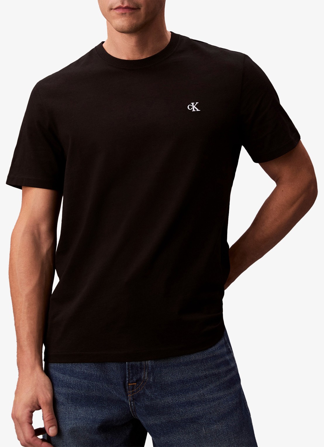 Calvin Klein T-shirt met logoborduring - detail 4 zwart