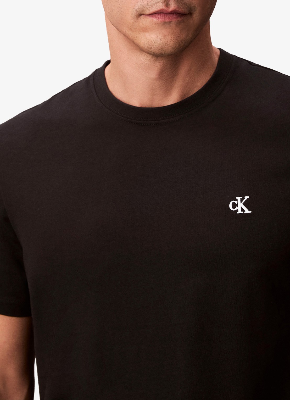 Calvin Klein T-shirt met logoborduring - detail 5 zwart