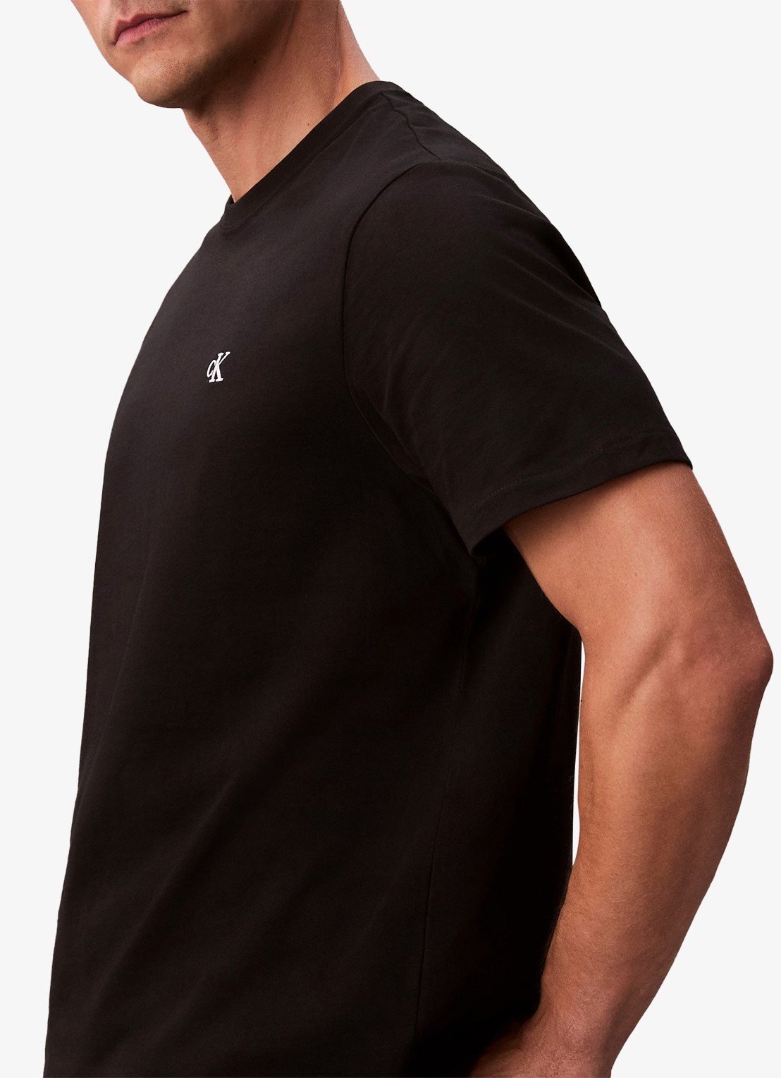 Calvin Klein T-shirt met logoborduring - detail 6 zwart