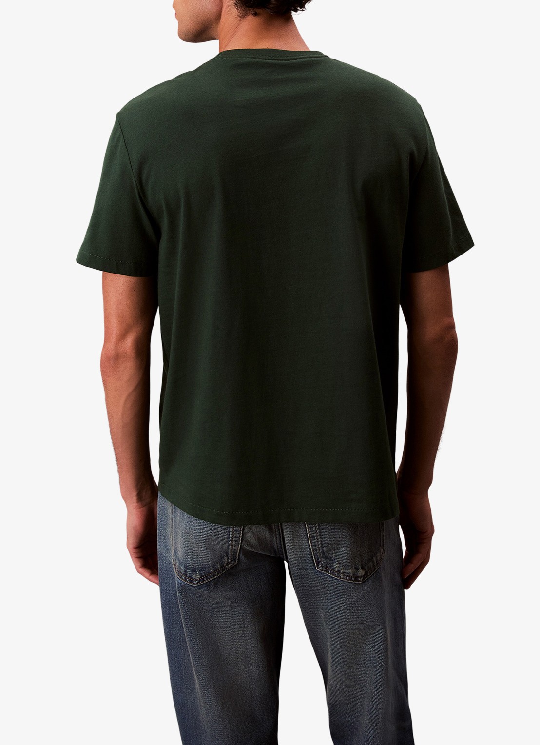 Calvin Klein T-shirt met logoborduring - achterkant 3 donkergrijs
