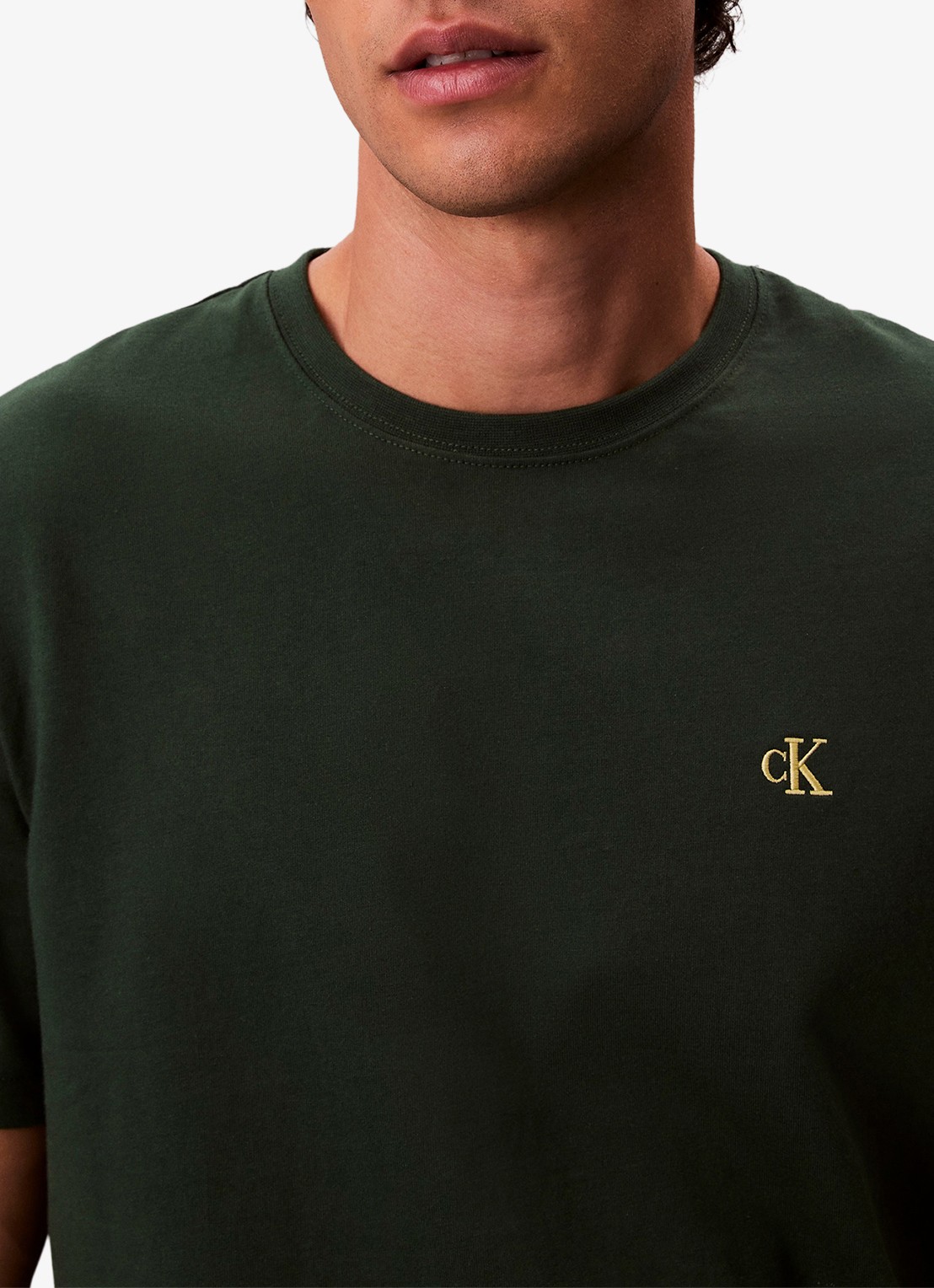 Calvin Klein T-shirt met logoborduring - detail 5 donkergrijs