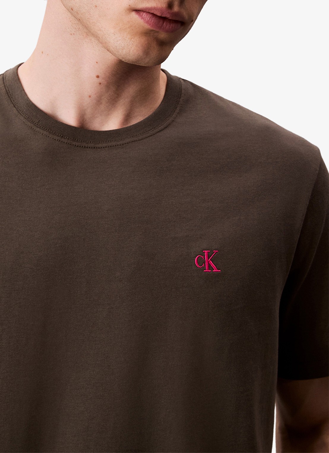 Calvin Klein T-shirt met logoborduring - detail 7 blauw