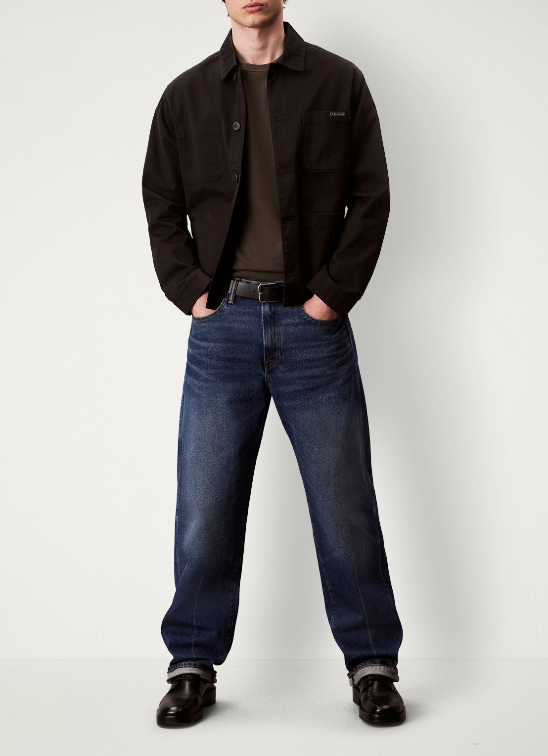 Calvin Klein T-shirt met logoborduring - voorkant 2 blauw