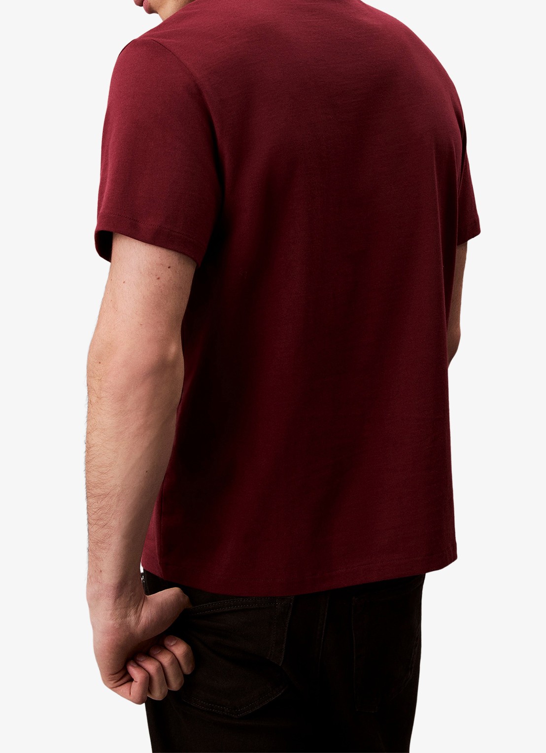Calvin Klein T-shirt met logoborduring - achterkant rood