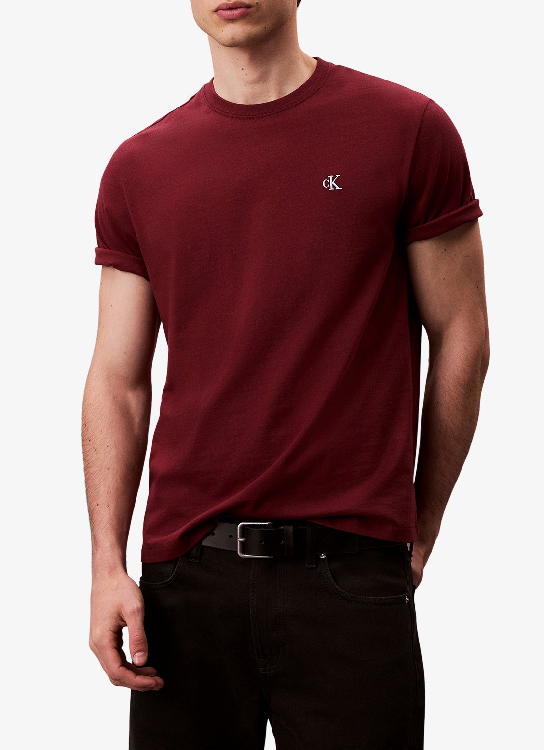 Calvin Klein T-shirt met logoborduring - detail 4 rood